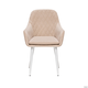 Стул с подлокотниками Leset Слим, каркас Белый, велюр Бежевый