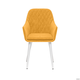 Стул с подлокотниками Leset Слим, каркас Белый, велюр Горчица