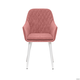 Стул с подлокотниками Leset Слим, каркас Белый, велюр Персиковый