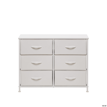 Комод Leset Линкс 6 ящ. (к/з), Каркас Белый, ящики Белые