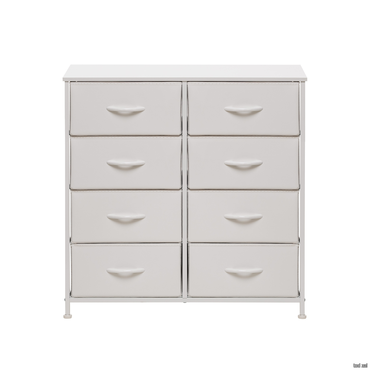 Комод Leset Линкс 8 ящ. (к/з), Каркас Белый, ящики Белые