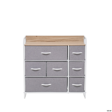 Комод Leset Ноа 7 ящ., Каркас Белый, Светло-серый