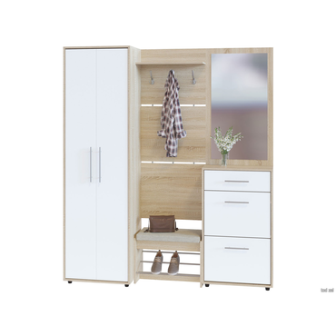 Прихожая Сокол Моренго 23 Дуб Сонома / Белый Дуб Сонома / Белый