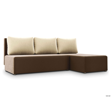 Угловой диван todzal Адажио Коричневый / Бежевый, велюр Универсальное