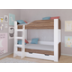 Двухъярусная кровать РВ Мебель Астра 2 Белый / Орех С ящиком
