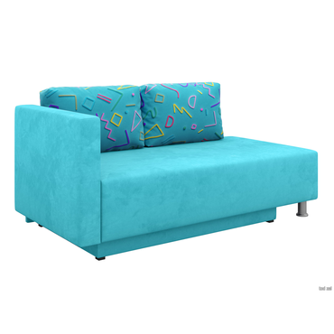 Прямой диван todzal Алекс Голубой принт, велюр Универсальное
