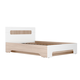 Двуспальная кровать МК СТИЛЬ Палермо С Ясень Шимо светлый / Белый глянец С основанием и подъемным механизмом 140х200 см