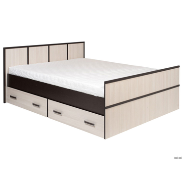 Двуспальная кровать BTS Сакура Венге / Лоредо С реечным основанием 140х200 см