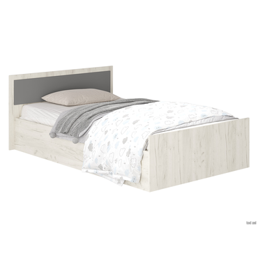 Двуспальная кровать BTS Фиеста Дуб Крафт белый С основанием настил 120х200 см