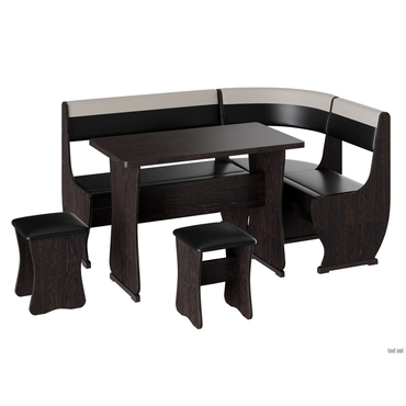 Кухонный уголок Budunov Group Алонзо, Альянс Венге / Шоколад, бежевый, экокожа Большой