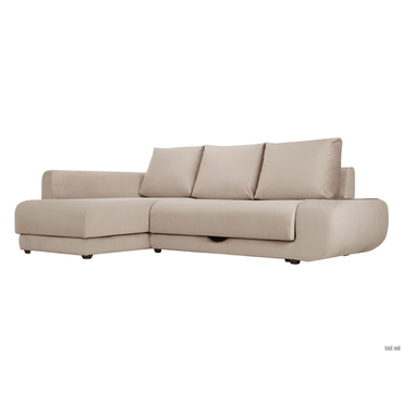 Угловой диван todzal Манхэттен Бежевый, велюр Слева
