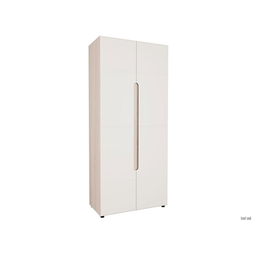 Распашной шкаф МК СТИЛЬ Палермо С Ясень Шимо светлый / Белый глянец 230 см