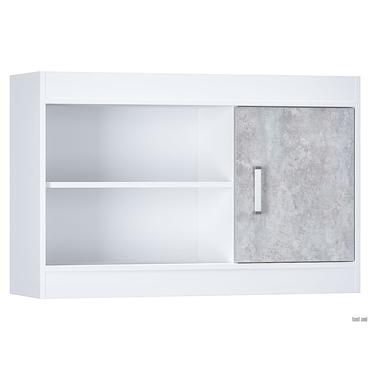 Детская полка Мебелони Паскаль Белый / Цемент светлый Белый / Цемент светлый