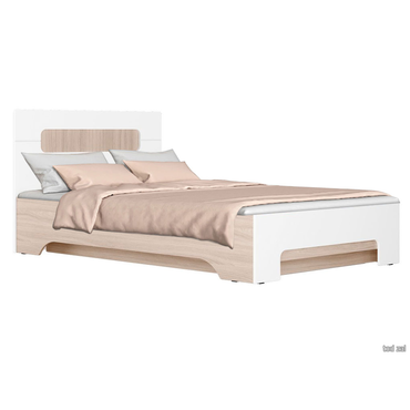 Односпальная кровать МК СТИЛЬ Палермо С Ясень Шимо светлый / Белый глянец Ясень Шимо светлый / Белый глянец 120х200 см