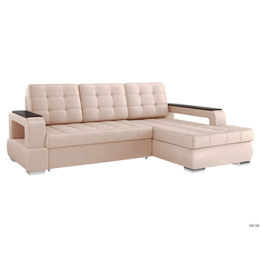 Угловой диван todzal Прагма Латте, иск. замша Справа