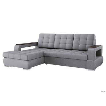 Угловой диван todzal Прагма Серый, иск. замша Слева