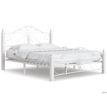 Двуспальная кровать Форвард-мебель Синди Кремовый, металл / Белый, массив 140х200 см