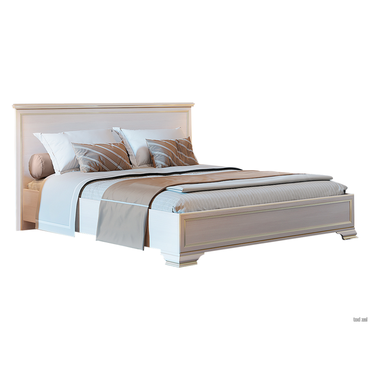 Двуспальная кровать Кураж Сиена ПМ Бодега белый, патина золото 140х200 см