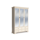 Распашной шкаф Кураж Сиена Бодега белый, патина золото С тремя зеркалами