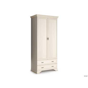 Распашной шкаф Кураж Сиена Бодега белый, патина золото Без зеркала