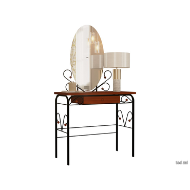 Туалетный столик Форвард-мебель Сандра Черный металл / Орех Черный металл / Орех