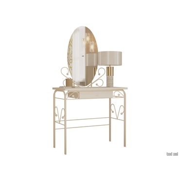 Туалетный столик Форвард-мебель Сандра Кремовый, металл / Белый, массив Кремовый, металл / Белый, массив