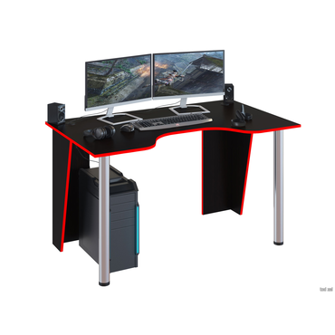 Компьютерный стол Сокол КСТ-18 Черный с красной кромкой Черный с красной кромкой