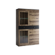 Шкаф-витрина Анрэкс Джагер Дуб монастырский / Черный Дуб монастырский / Черный