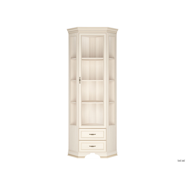 Шкаф-витрина Кураж Сиена Бодега белый, патина золото Бодега белый, патина золото