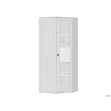 Распашной шкаф Кураж Парма Нео 17 Ясень Анкор светлый / Экокожа белая С глухим фасадом