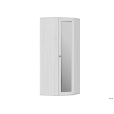 Распашной шкаф Кураж Парма Нео 17 Ясень Анкор светлый / Экокожа белая С зеркальным фасадом