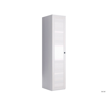 Распашной шкаф Кураж Парма Нео 18 Ясень Анкор светлый / Экокожа белая С глухим фасадом