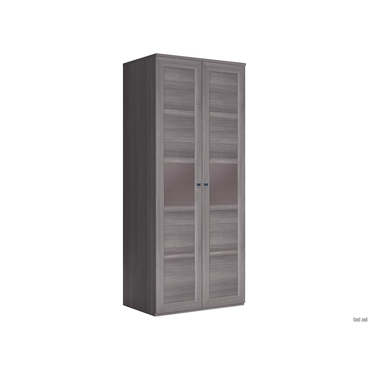 Распашной шкаф Кураж Парма Нео 19 Лиственница темная / Экокожа дила С глухими фасадами