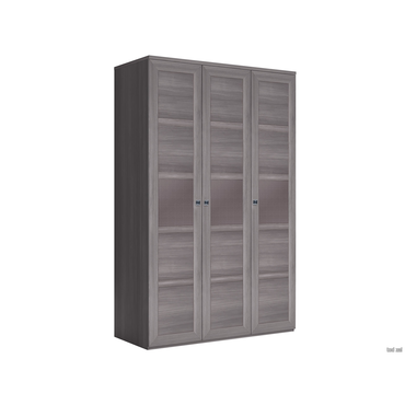 Распашной шкаф Кураж Парма Нео 20 Лиственница темная / Экокожа дила С глухими фасадами