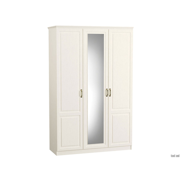 Распашной шкаф Моби Ливерпуль Ясень Ваниль / Белый С карнизом