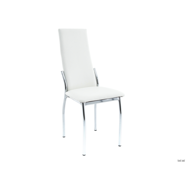 Стул Аврора М Асти Хром / Аврора вайт, экокожа Хром / Аврора вайт, экокожа
