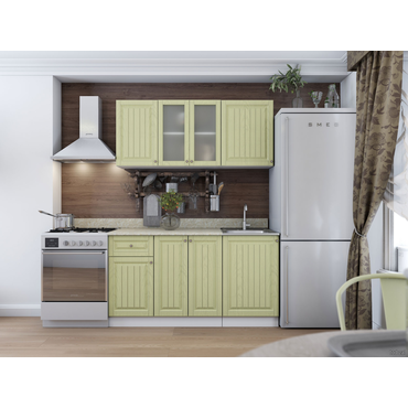 Кухонный гарнитур Эра Хозяюшка 150 см Фисташка Без антресольного шкафа