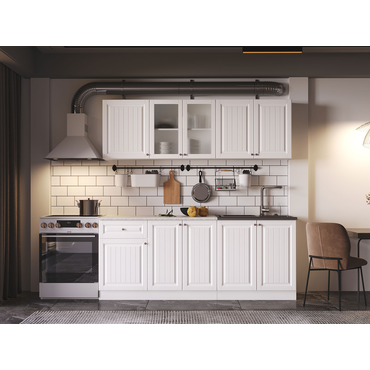 Кухонный гарнитур Эра Хозяюшка 200 см Акация белая Акация белая