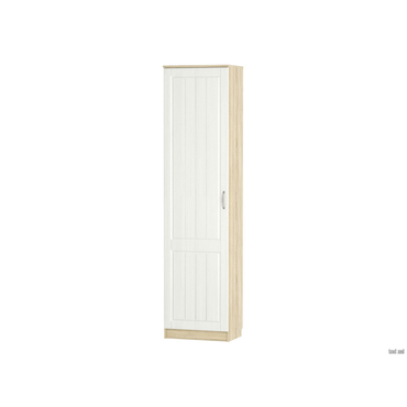 Распашной шкаф Сильва Оливия Лайт Дуб Сонома / Белое дерево Левая С тремя дополнительными полками