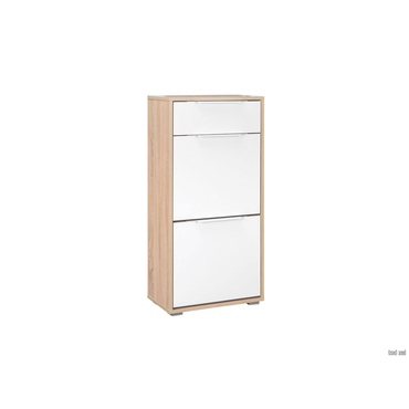 Обувница Моби Куба высокий 13.114 Дуб Сонома / Белый Дуб Сонома / Белый