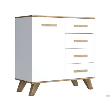 Комод Кураж Вега Скандинавия Дуб Каньон / Белый / Белый глянец Дуб Каньон / Белый / Белый глянец