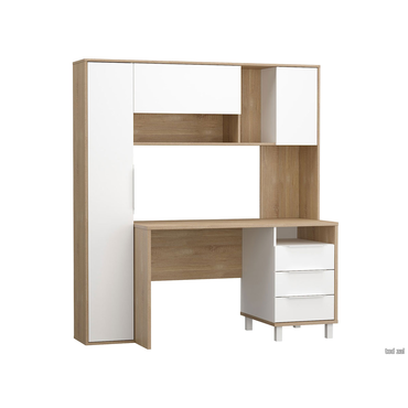 Компьютерный стол Моби Бета Дуб Сонома / Белый шагрень Дуб Сонома / Белый шагрень