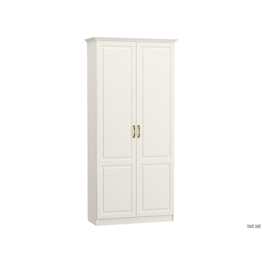 Распашной шкаф Моби Ливерпуль Ясень Ваниль / Белый С карнизом