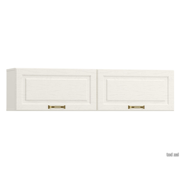 Шкаф навесной Моби Ливерпуль Ясень Ваниль / Белый Ясень Ваниль / Белый