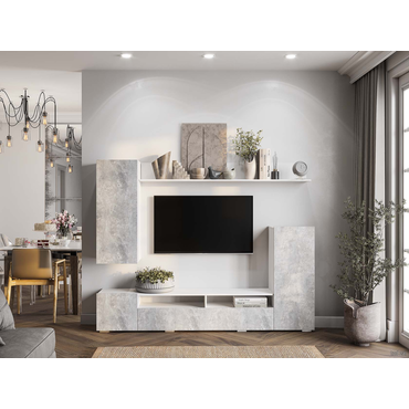 Гостиная Мебелони Астория Белый / Цемент светлый Белый / Цемент светлый