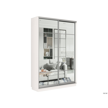 Шкаф-купе Хочу домой Маршал Лайт Белый / Зеркало / Серебро, алюминий 45 см