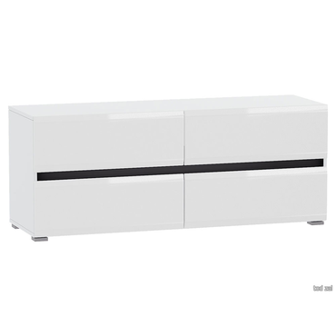 ТВ-тумба Моби Сидней Белый / Белый глянец / Черный Белый / Белый глянец / Черный