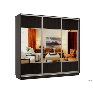 Шкаф-купе Хочу домой Маршал Лайт Венге / Зеркало / Серебро, алюминий 45 см