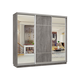Шкаф-купе Хочу домой Маршал Лайт Бетон / Зеркало / Серебро, алюминий Зеркала по бокам