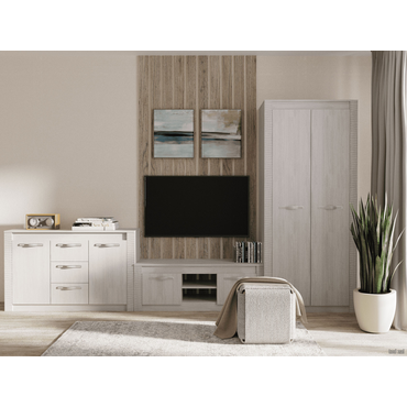 Гостиная Мебелони Далия Практик Белый ясень Белый ясень